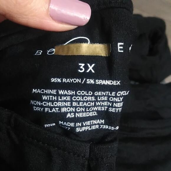 ❄️2/$5❄️[B1] NWOT Black Cold Shoulder Bodysuit, PLUS SIZES - Picture 6 of 6